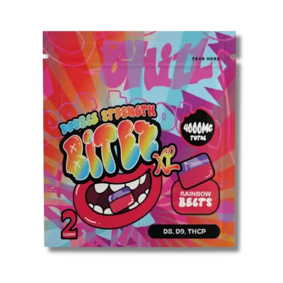 BITEZ XL - Delta-8 + Delta-9 + THCP 4000MG Gummies - Rainbow Belts