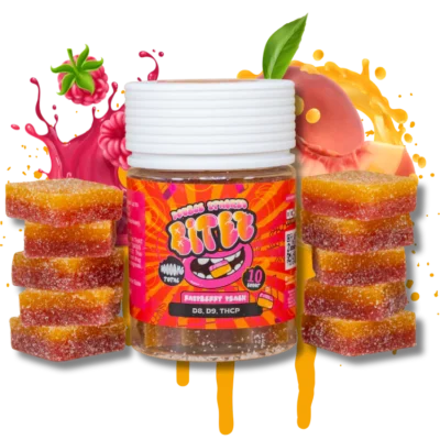 BITEZ Gummies 10,000MG Jarz - Delta-8 + Delta-9 + THCP - Raspberry Peach