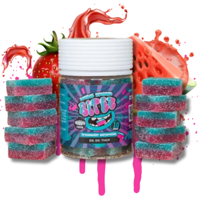 BITEZ Gummies 10,000MG Jarz - Delta-8 + Delta-9 + THCP - Strawberry Watermelon